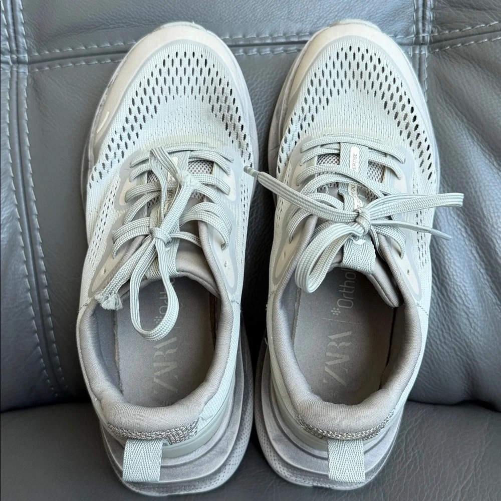Zara Ortholite kids sneakers boys girls Stylish Gray Athletic Shoes Size 36 US 5 - Picture 10 of 13